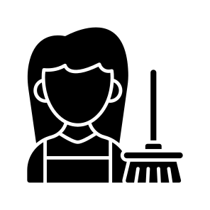 Sweeper, Cleaning Person, Besom, Custodian, Professional Lady icon