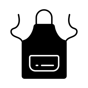 Apron, Pinafore, Pinny, Kitchen Apparel, Kitchen Clothing icon