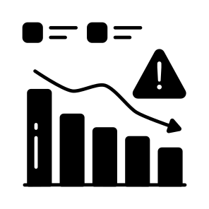 Loss Chart, Recession Graph, Data Analytics, Infographic, Statistics icon