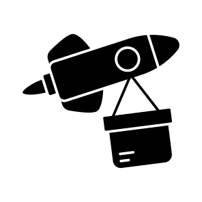 Rocket Delivery, Missile Delivery, Package, Parcel, Logistic Delivery icon