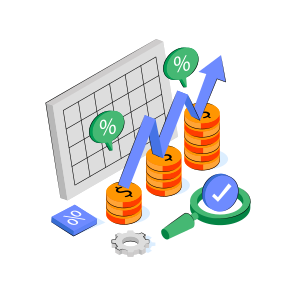 Financial Analytics, Infographic, Statistics, Profit Growth Chart, Graph,  icon