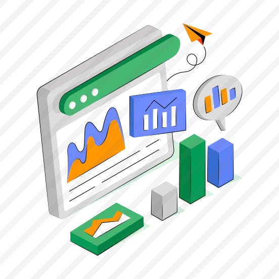 Online Chart, Online Graph, Online Data Analytics, Web Infographic, Web Statistics,  preview