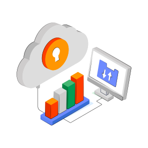 Secure Cloud Analytics, Cloud Infographic, Cloud Statistics, Business Chart, Business Graph,  icon