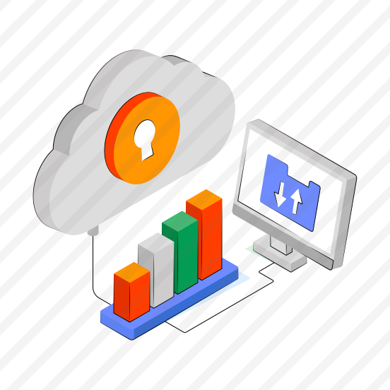 Secure Cloud Analytics, Cloud Infographic, Cloud Statistics, Business Chart, Business Graph,  preview