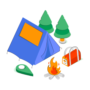 Camping, Campsite, Temporary Residence, Outdoor Accommodation, Tent icon