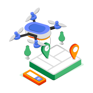 Drone Location, Drone Direction, Quadcopter Location, Gps, Navigation  icon