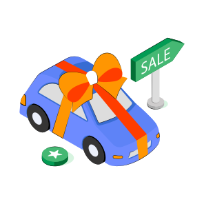 Car Gift, Car Present, Wrapped Car, Car Surprise, Vehicle  icon