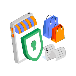 Secure Mobile Shopping, Eshopping, Ecommerce, Online Shopping, Buy Online icon