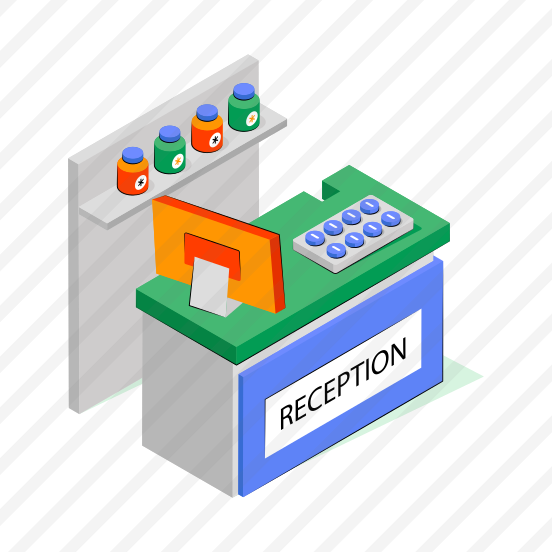 Hospital Reception, Reception Desk, Info Table, Info Desk, Front Desk preview