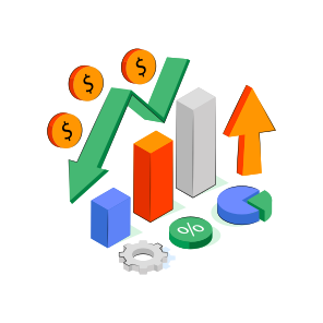 Data Analytics, Infographic, Statistics, Financial Loss, Financial Recession  icon