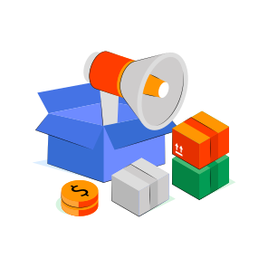 Marketing Box, Announcement Box, Logistic Campaign, Marketing Parcel, Marketing Package  icon