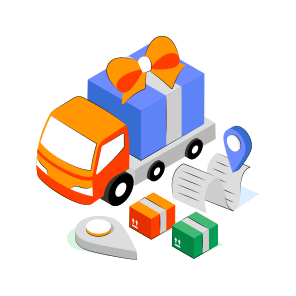 Cargo Van, Cargo Truck, Gift Delivery, Logistic Delivery, Road Freight  icon