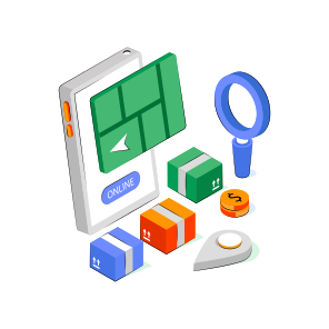 Parcel Location, Mobile Parcel Tracking, Package Location, Package Direction, Geolocation icon