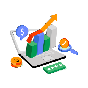 Online Data Analytics, Online Infographic, Online Statistics, Business Data, Online Growth Chart icon