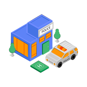 Police Station, Police Headquarter, Govt Building, Architecture, Legal Building  icon