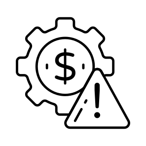 Financial Risk Management, Risk Development, Risk Setting, Warning Management, Risk Configuration, icon