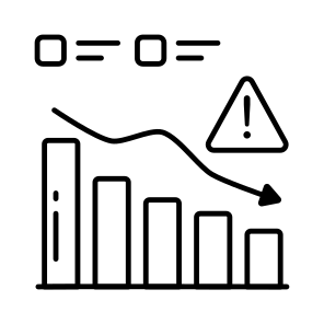 Loss Chart, Recession Graph, Data Analytics, Infographic, Statistics icon