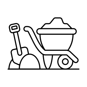 Mulch, Dirt Carrier, Wheelbarrow, Pushcart, Handcart,,icons icon