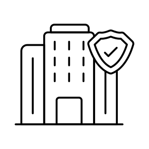 Secure Building, Building Security, Building Protection, Building Safety, Encrypted Building icon