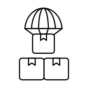 Parachute Delivery, Air Delivery, Parachute Package, Parachute Parcel, Logistic Delivery icon