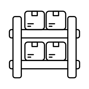 Parcel Racks, Parcel Shelves, Package Racks, Package Shelves, Logistic icon