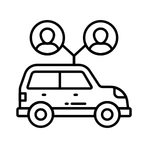 Carpool, Rideshare, Automobile, Car, Vehicle, icon