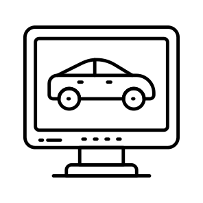 Online Car, Online Vehicle, Online Automobile, Transport, Travel icon