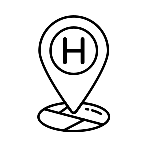 Building Location, Hotel Location, Building Direction, Hotel Direction, Building Navigation icon