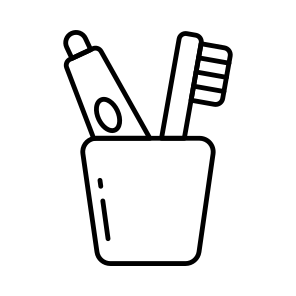 Dental Accessories, Hygiene, Toothbrush, Toothpaste, Dental Cleaning Accessories, icon