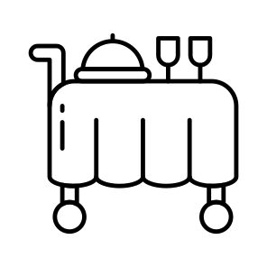 Food Trolley, Hand Trolley, Serving Trolley, Handcart, Food Cart, icon