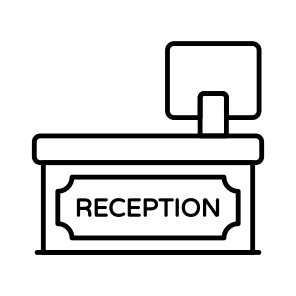 Reception Desk, Front Desk, Counter, Hotel Interior, Furniture icon