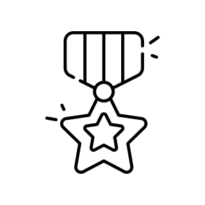 Military Badge, Star Badge, Ranking Badge, Rating Badge, Ribbon Badge  icon