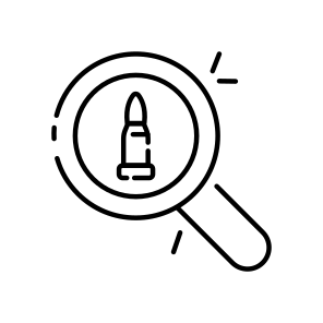 Search Bullet, Ammunition, Bullet Analysis, Bullet Exploration, Find Bullet, icon