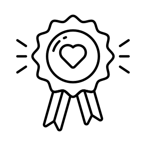Donation Badge, Charity Badge, Emblem, Ribbon, Heart Badge icon