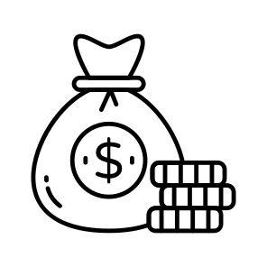 Moneybag, Donation, Funding, Endowment, Charity icon