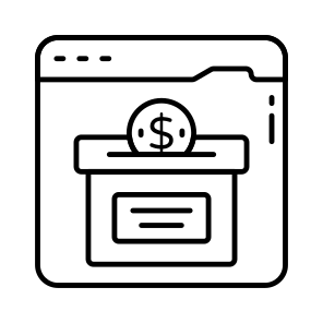 Online Donation, Charity Box, Funding, Endowment, Giving Money, icon