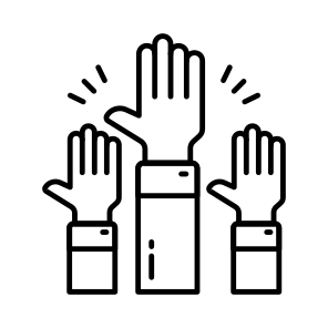 Volunteer, Contribution, Raising Hands, Help, Offer Services icon