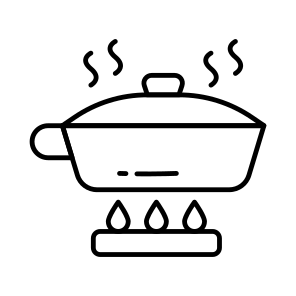A Solid Design Icon Of Cookpot Isolated On White Background icon