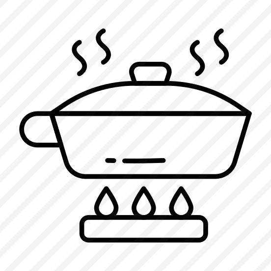 A Solid Design Icon Of Cookpot Isolated On White Background  preview