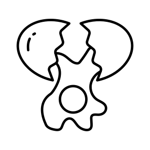 Broken Egg, Eggshell, Cracked Egg, Uncooked Egg, Protein Diet icon