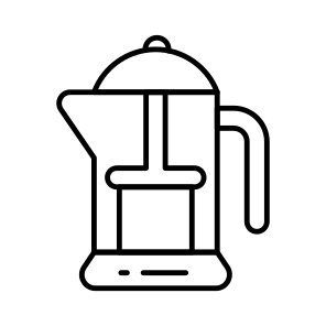Cafetiere, French Press, Kitchenware, Kitchen Tool, Utensil icon