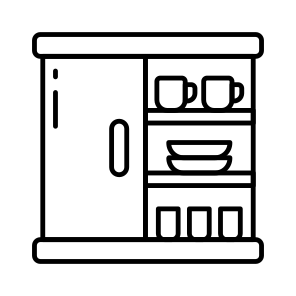 Crockery Almirah, Cupboard, Cabinet, Crockery Unit, Kitchen Furniture icon