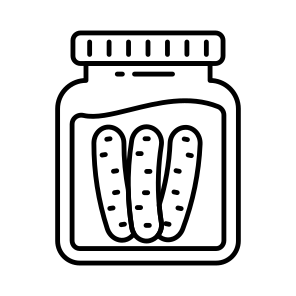 Cucumber Pickle, Pickle Bottle, Pickle Jar, Edible, Eatable icon