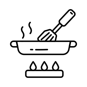 Frying Pan, Cooking Food, Kitchenware, Utensil, Kitchen Accessory icon