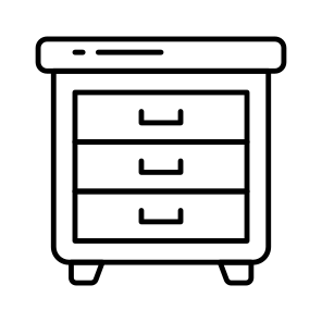 Side Table, Nightstand, Furniture, Drawer Table, Bed Stand, icon