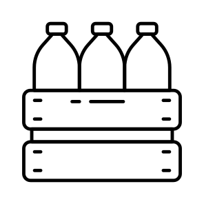 Bottles Crate, Water Bottles, Bottle Box, Wooden Box, Glass Bottles icon