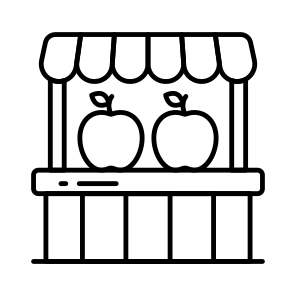 Fruit Cart, Food Cart, Wheelbarrow, Food Stall, Pushcart icon
