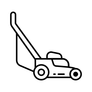 Lawn Mower, Grasscutter, Grass Trimmer, Riding Mower, Electronic icon