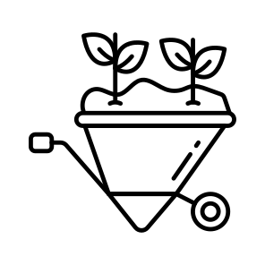 Mulch, Dirt Carrier, Wheelbarrow, Pushcart, Handcart, icon