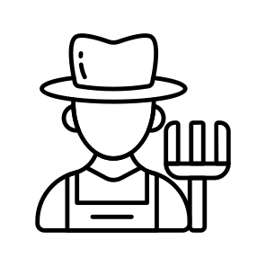 Professional Person, Occupation, Gardener, Farmer, Male Character, icon